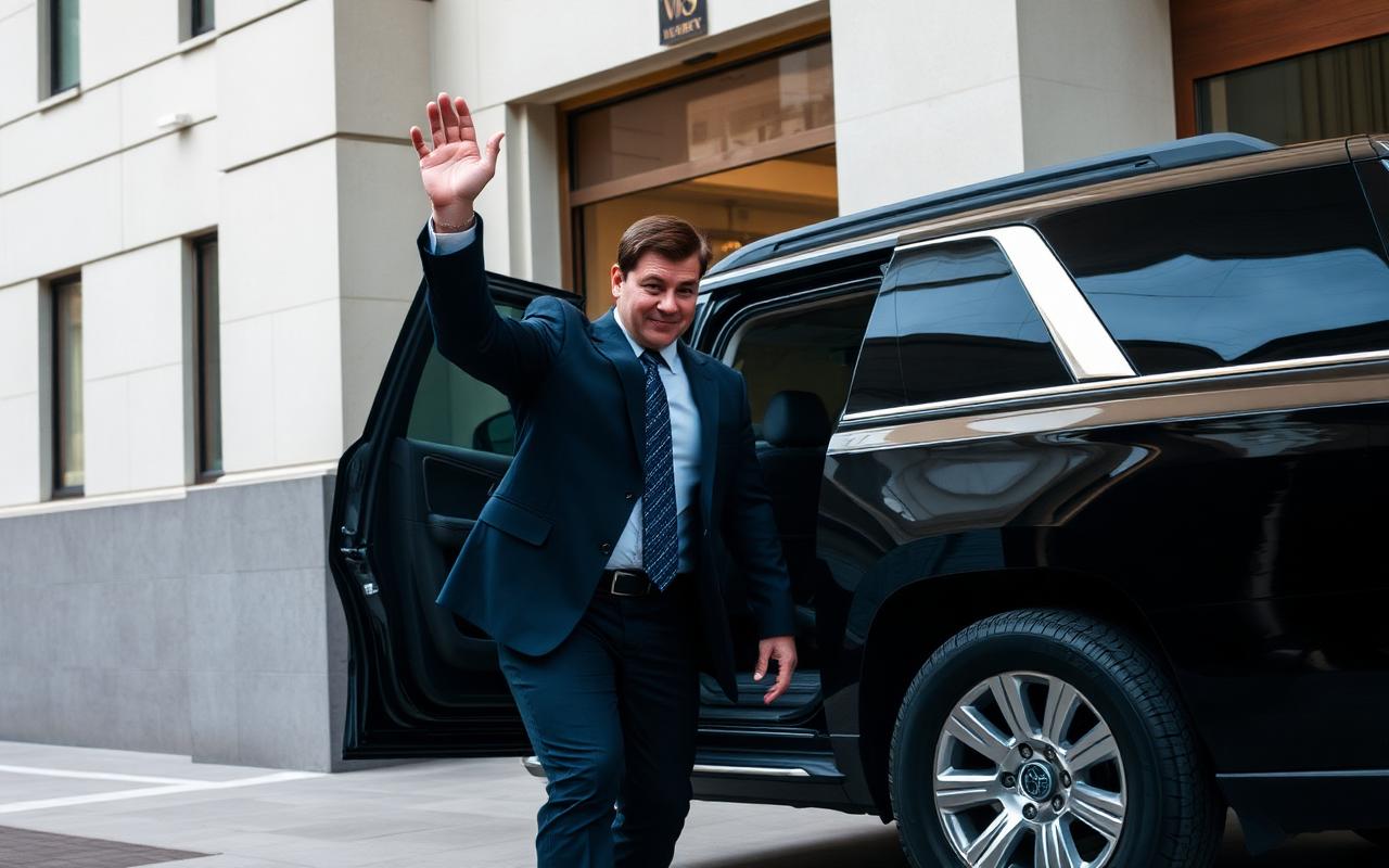 Escolta protegiendo cliente